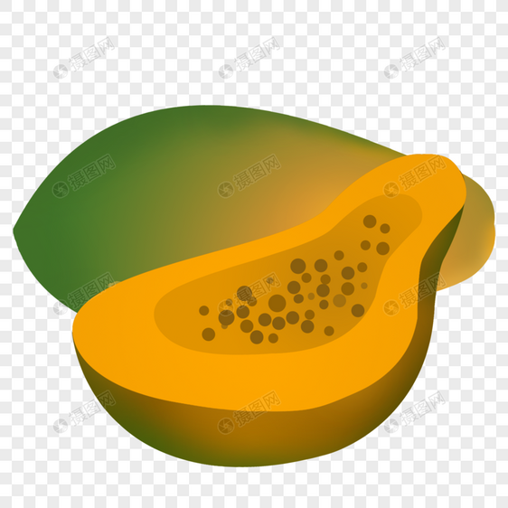 两个营养木瓜图片