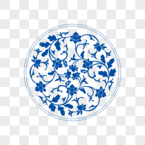 青花瓷花纹元素素材下载 正版素材 摄图网