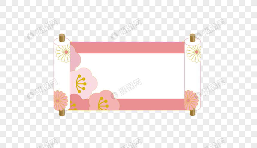 日式樱花卷轴图片