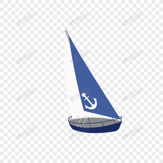 蓝色船帆图片