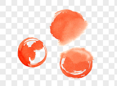 水彩橙色圆墨滴图片