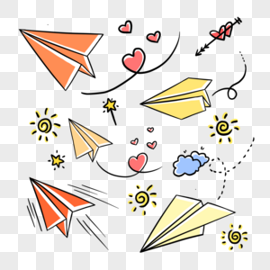 纸飞机围棋卡通素材高清图片