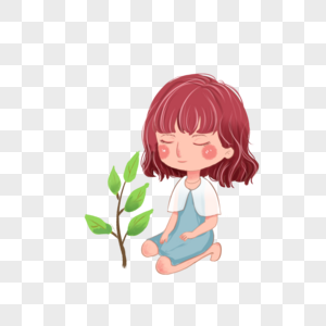 植树的女孩图片
