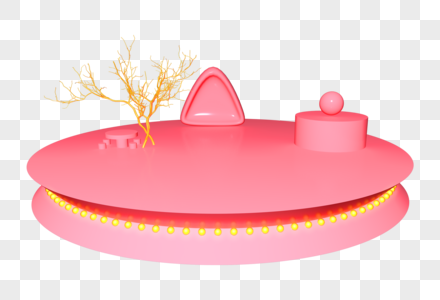 C4D粉红色电商舞台高清图片