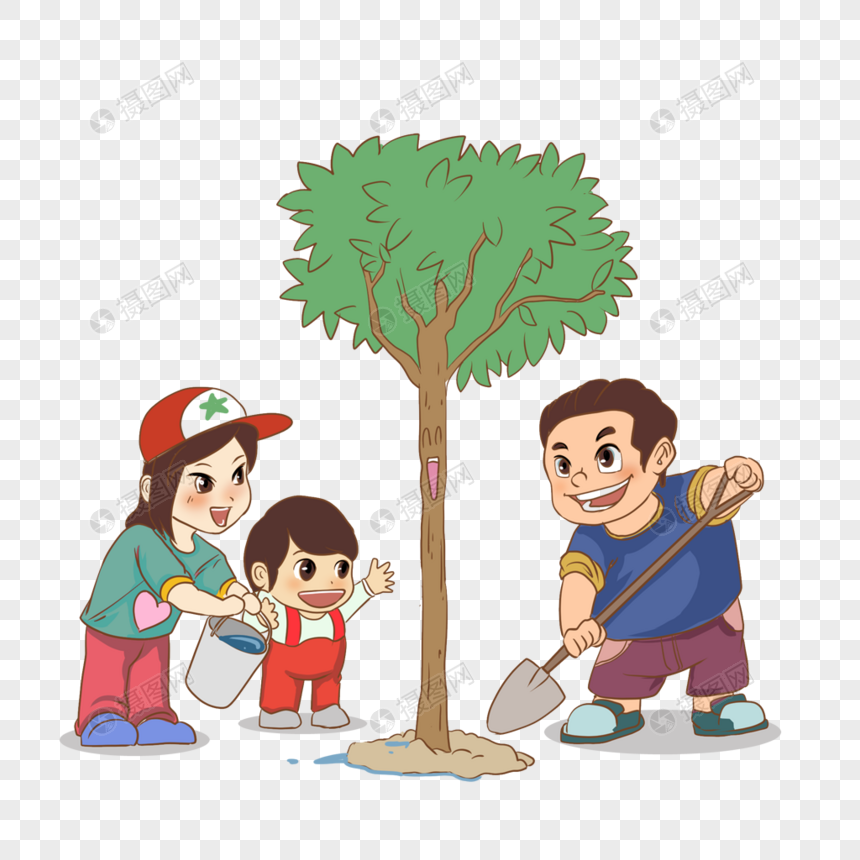 植树的一家人