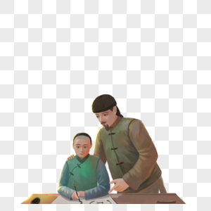 文化传承先生与徒弟图片素材