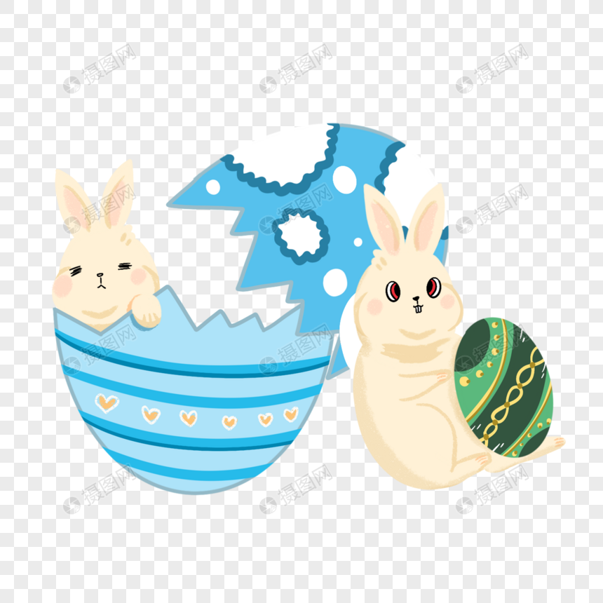 兔子和彩蛋图片