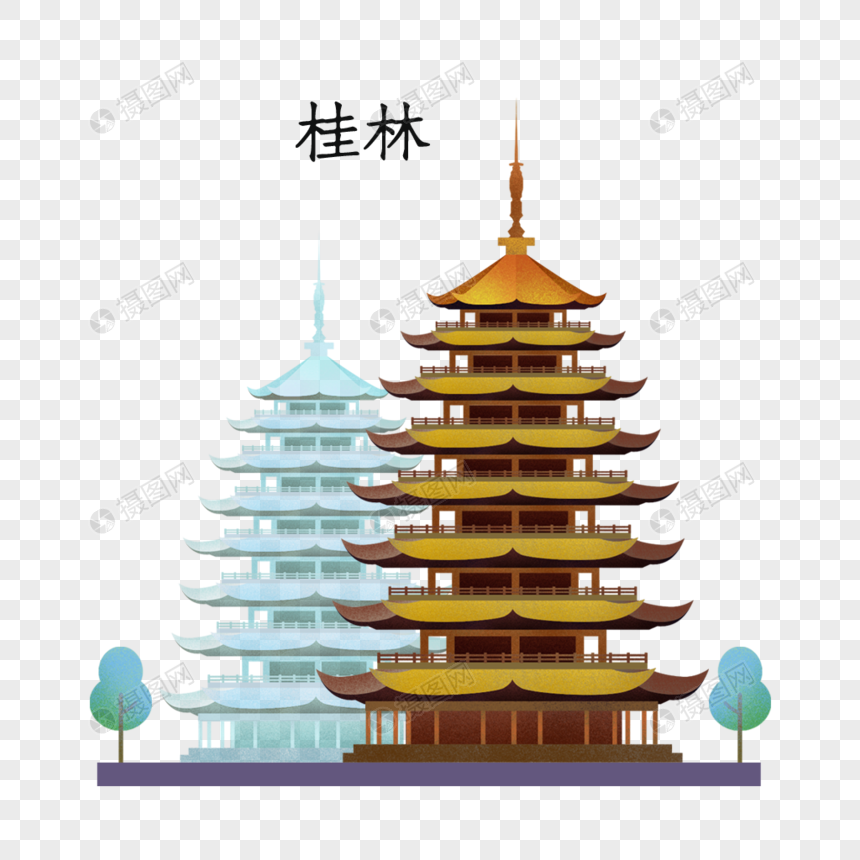 桂林日月双塔地标