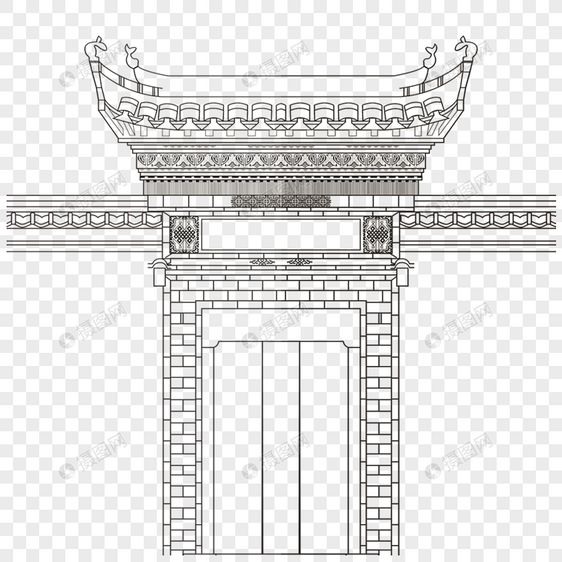 中国古风建筑底纹图片