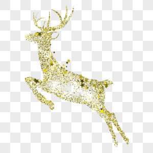 金色奔跑的鹿图片