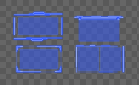 未来科技风格蓝色边框对话框高清图片