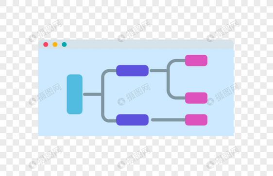 电脑网页流程图交互流程图标图片