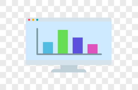 电脑网页柱状图数据分析图标元素图片