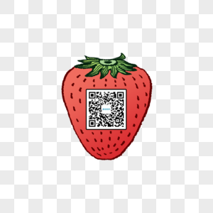 手绘草莓二维码背景素材图片