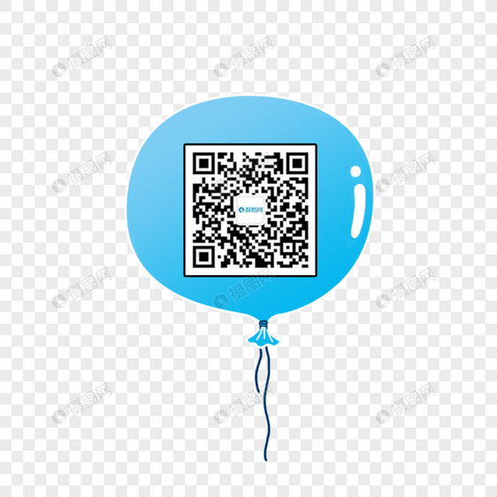手绘气球二维码背景素材图片