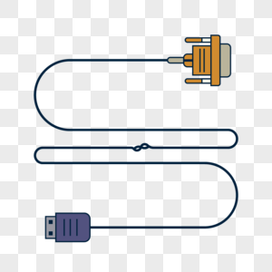电子设备连接线插画图片