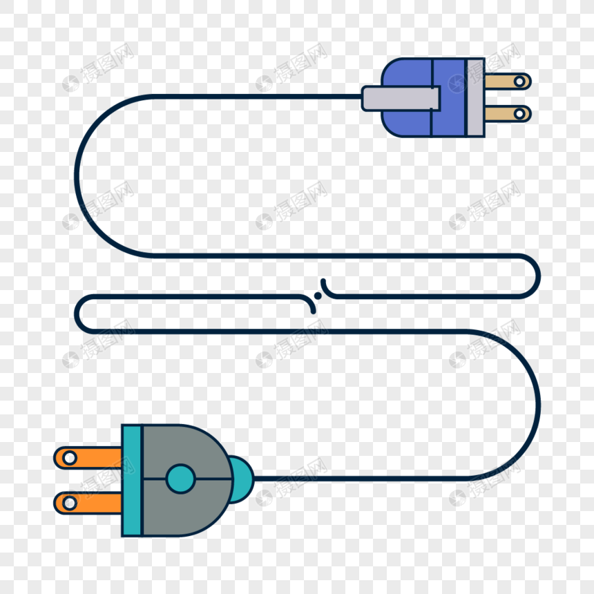 电子设备连接线插头连接线插画图片