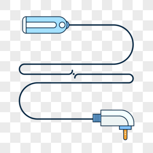 电脑转接线耳机音响延长线插画高清图片