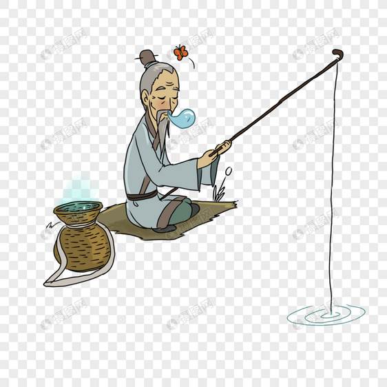 姜太公钓鱼图片