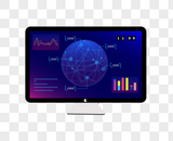 球形线性数据化显示电脑屏科技感图片