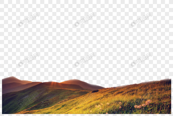 落日山丘图片