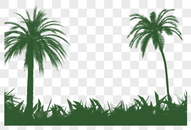 免抠植物椰子树草丛图片