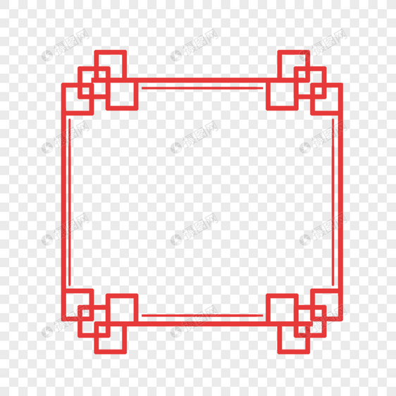 红色边框剪纸装饰图片