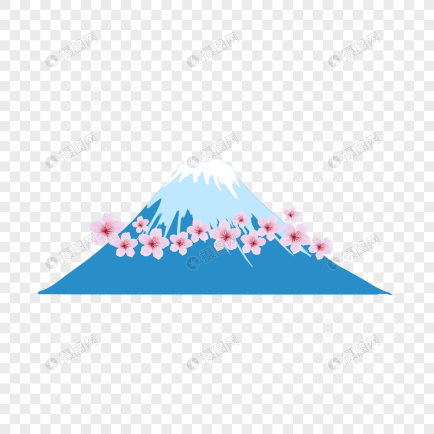 富士山和樱花元素素材下载 正版素材 摄图网 富士山和樱花元素素材下载 正版素材 摄图网