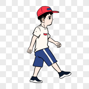 男生走路姿势图片