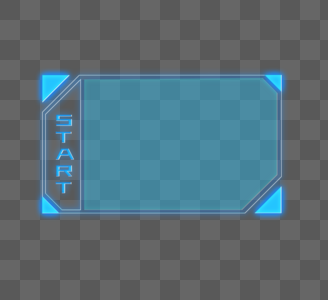科技风格边框开始按钮元素图片