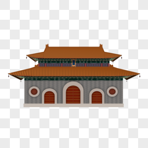 扁平寺院图片