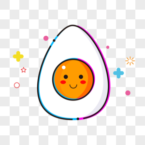 扁平鸡蛋可爱的蛋高清图片