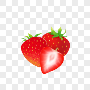 草莓小元素插画图片