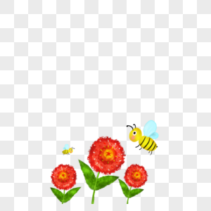 花丛中的蜜蜂图片