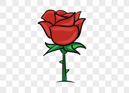 花卡通简约卡通花卉玫瑰素材