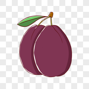 新疆法兰西西梅手绘卡通西梅素材