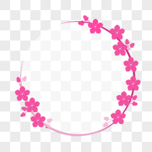 樱花圆形唯美边框图片