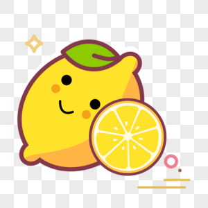 卡通矢量水果柠檬图标图片