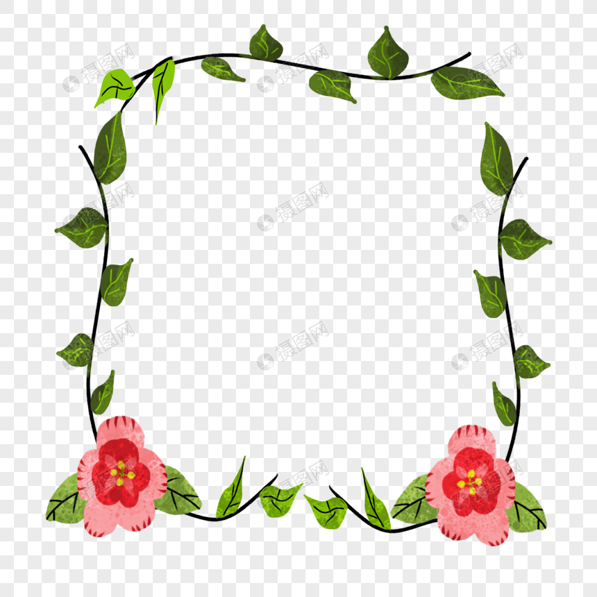 植物边框元素素材png格式_设计素材免费下载_vrf高清图片401047891_摄