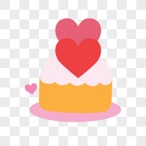 双心蛋糕小蛋糕甜糯高清图片