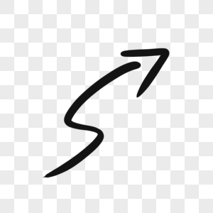 手绘卡通曲折线条方向箭头图片素材