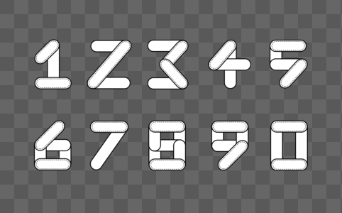 可爱圆滑0-9数字字体设计图片