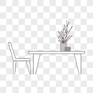 像素风格桌椅组合高清图片