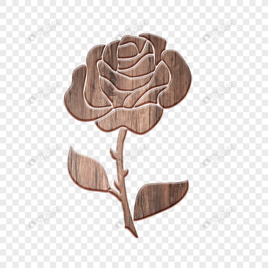 木质立体玫瑰木板材质图片