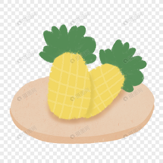 水果菠萝手绘图片