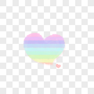 手绘彩虹可爱的心形高清图片