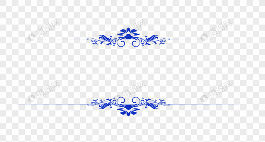创意青花瓷花纹边框元素素材下载 正版素材 摄图网