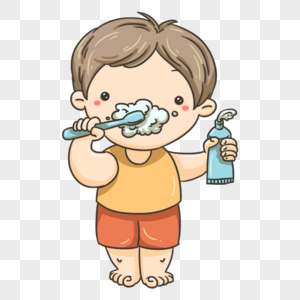 刷牙的宝宝早晨眼光高清图片
