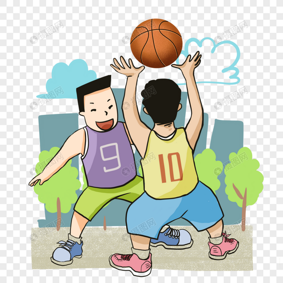 两个人的篮球运动图片