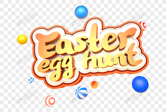 Easter egg hunt艺术英文立体字体图片